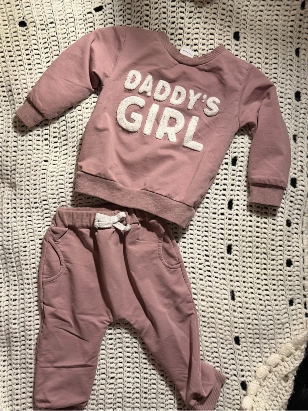 Dusty Rose "Daddy's Girl" Sweatshirt & Joggers Set - Picture 1 of 5
